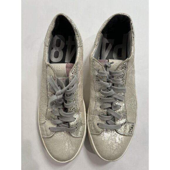 P448 Thea Platform Sneakers in Silver - Picture 2 of 9